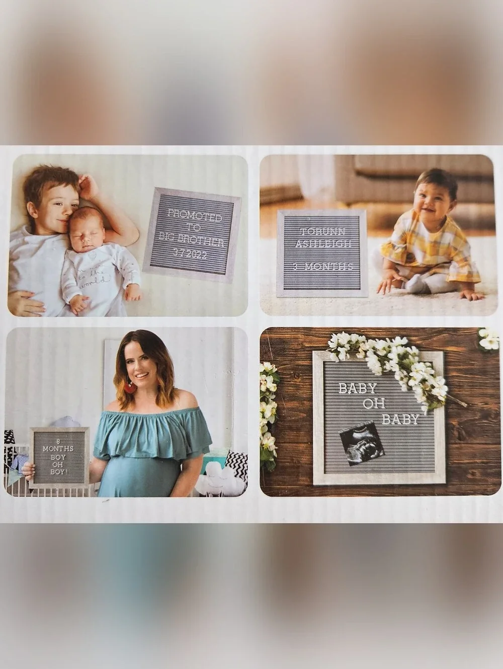 Pearhead Gray Letterboard Set with White Letters